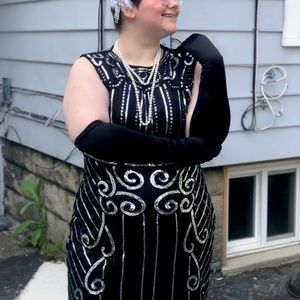 Flapper 1920’s 18 / 20 2X Unique Vintage Fringe Dress